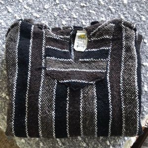 Women Medium to large, Brown, black, white stripped hoodie with front pocket